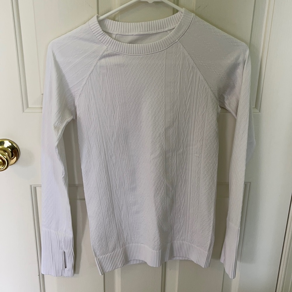 lululemon athletica White Long Sleeve Crew Neck Tee